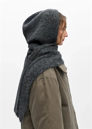 Milu scarf knit balaclava Dark Grey Melange Object 